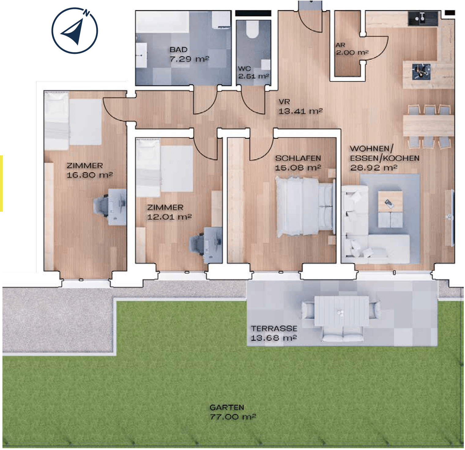 BAD SCHALLERBACH - PROVISIONSFREI - WOHNEN BEIM KURPARK - Exklusive Gartenwohnung inkl.2 Stellplätze
