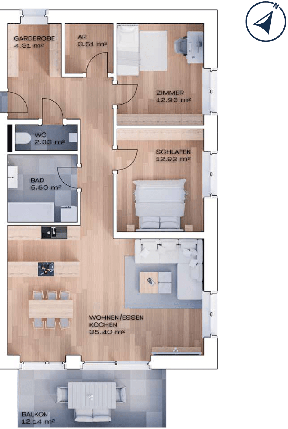 BAD SCHALLERBACH - PROVISIONSFREI - WOHNEN BEIM KURPARK - Exklusive Wohnung inkl. 2 Stellplätze